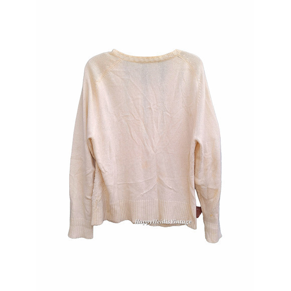 Vintage 80s Michael Simon Knit Beaded Glam Coquette Cardigan Sweater Jacket - Picture 3 of 14